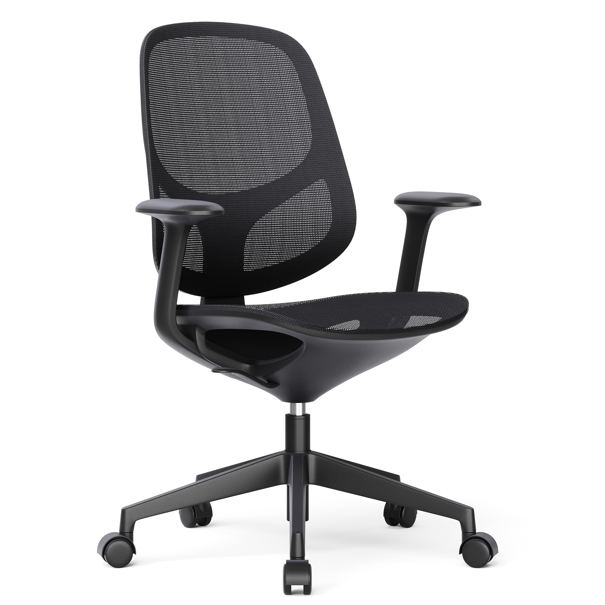 BREATHE-Buerodrehstuhl---Feste-Armlehnen--5-Stern-Fusskreuz--Schwarz CATRINE CHAIR – Image 1